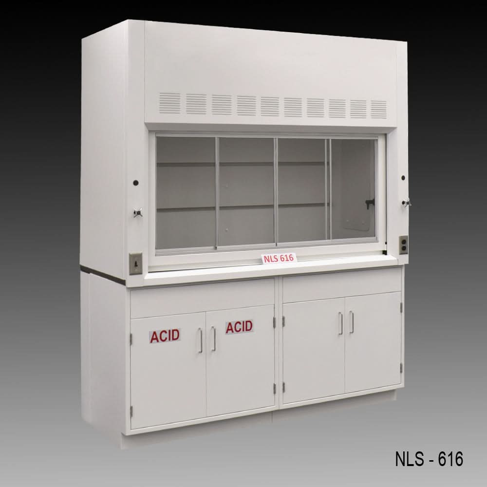 6′ Fisher American Fume Hood w/ Acid & General Storage