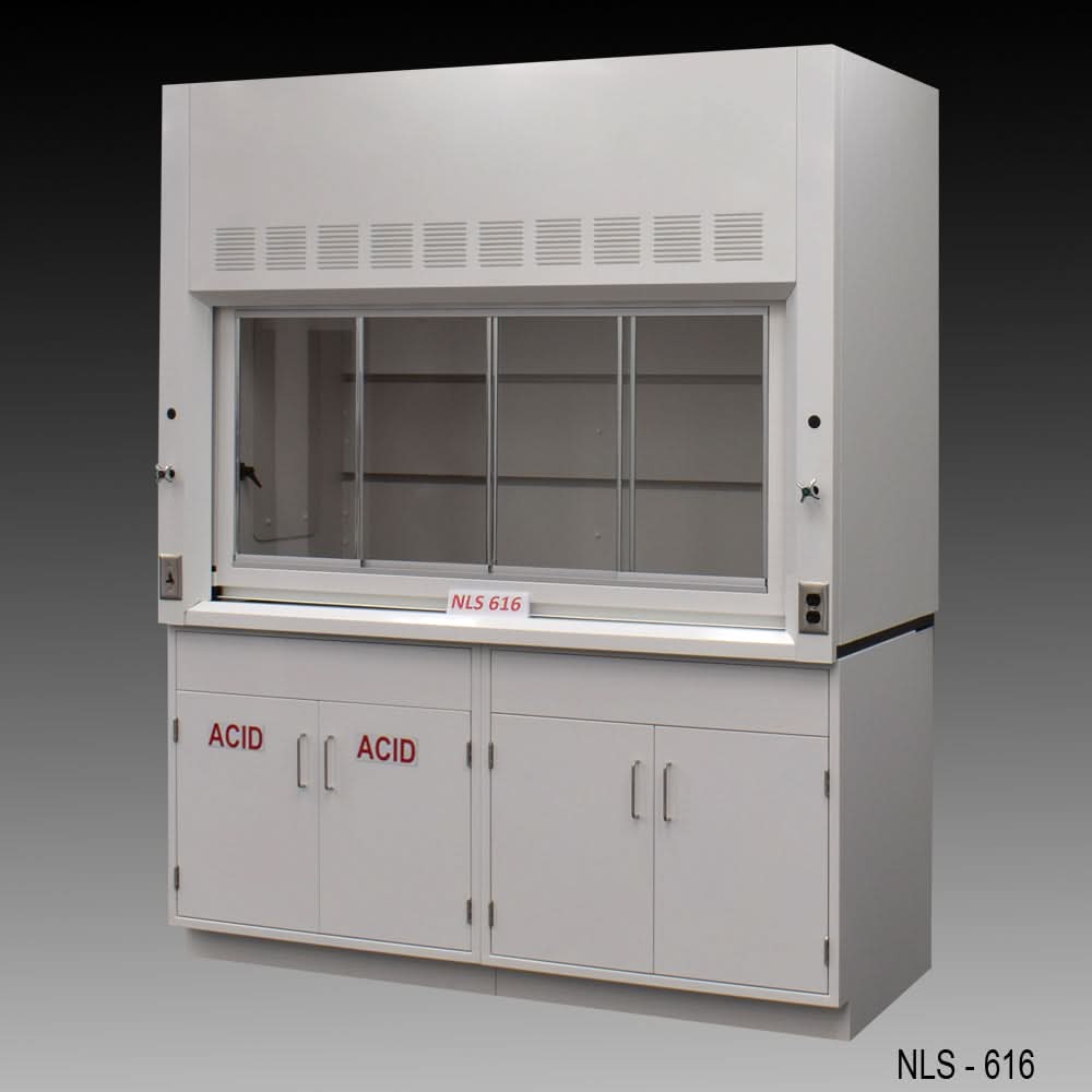 6′ Fisher American Fume Hood w/ Acid & General Storage
