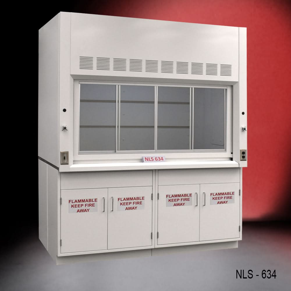 6′ x 4′ Fisher American Fume Hood w/ Flammable Cabinets