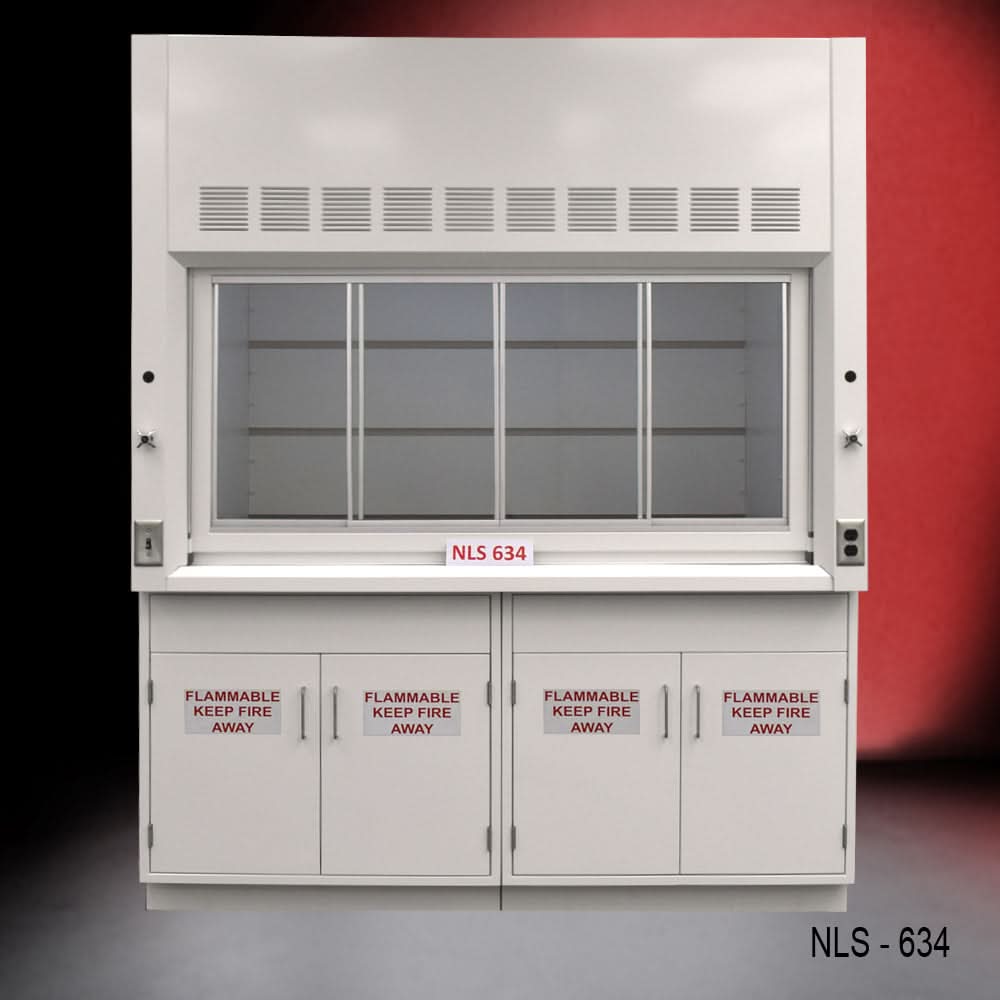 6′ x 4′ Fisher American Fume Hood w/ Flammable Cabinets