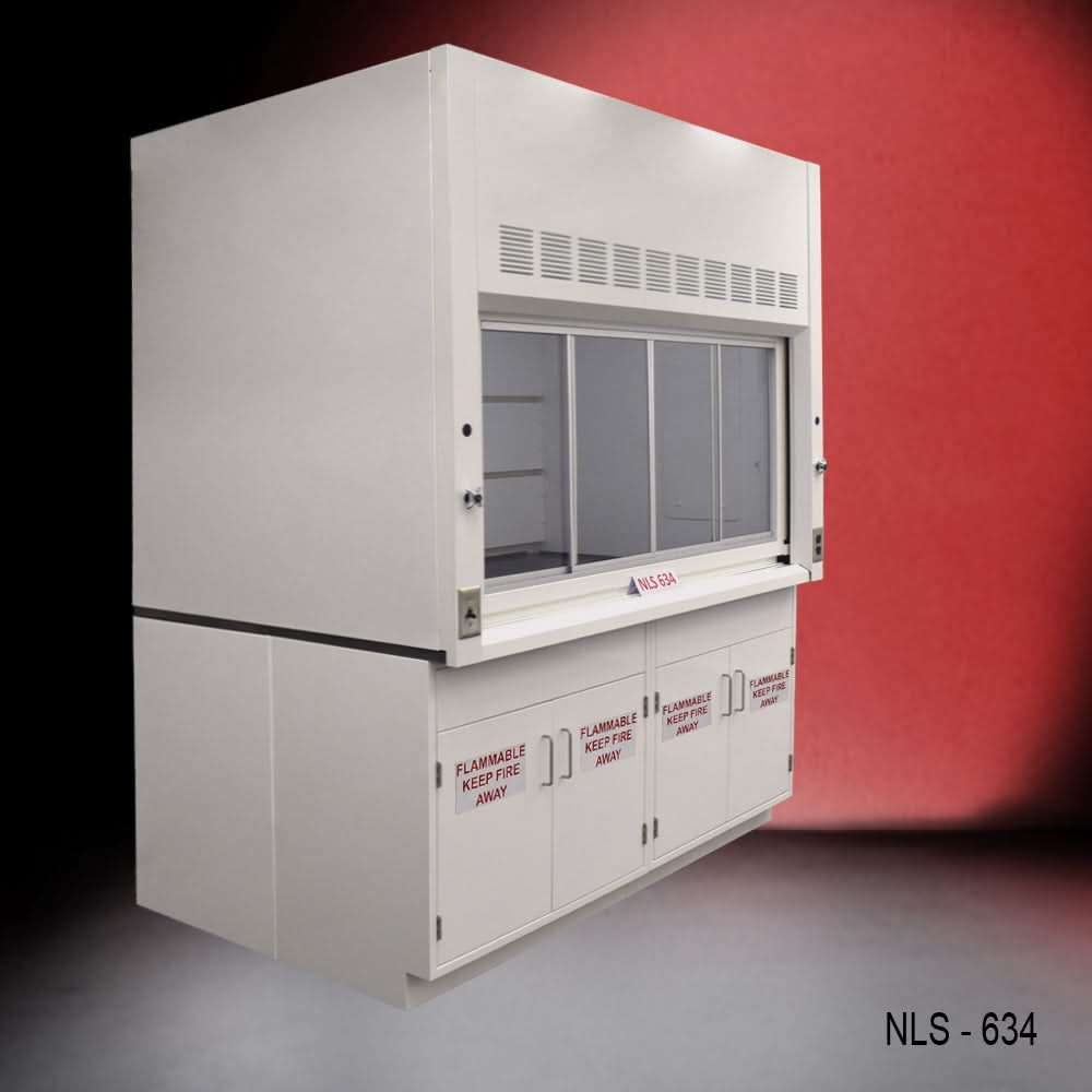 6′ x 4′ Fisher American Fume Hood w/ Flammable Cabinets