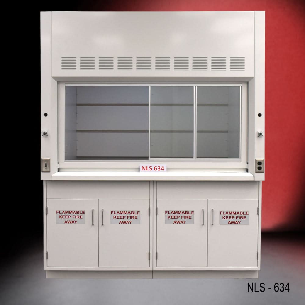 6′ x 4′ Fisher American Fume Hood w/ Flammable Cabinets