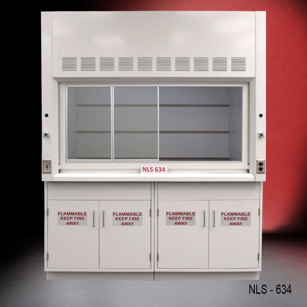 6′ x 4′ Fisher American Fume Hood w/ Flammable Cabinets