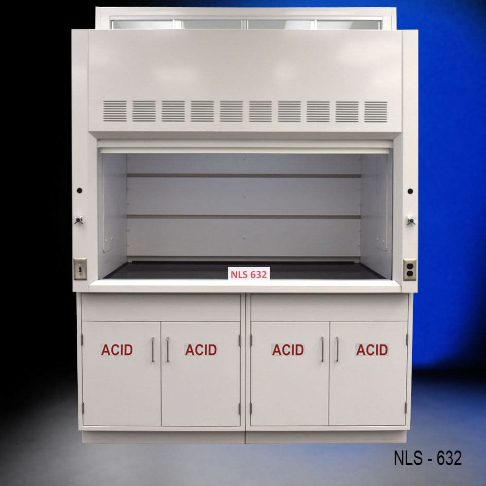 6′ x 4′ Fisher American Fume Hood w/ ACID Storage
