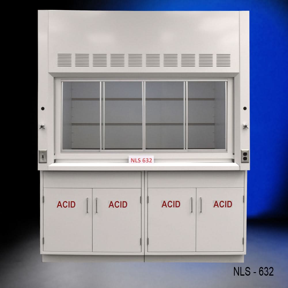 6′ x 4′ Fisher American Fume Hood w/ ACID Storage