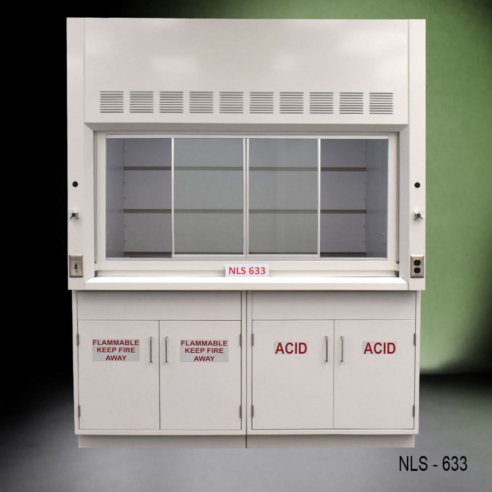 6′ x 4′ Fisher American Fume Hood w/ Flammable & ACID Storage