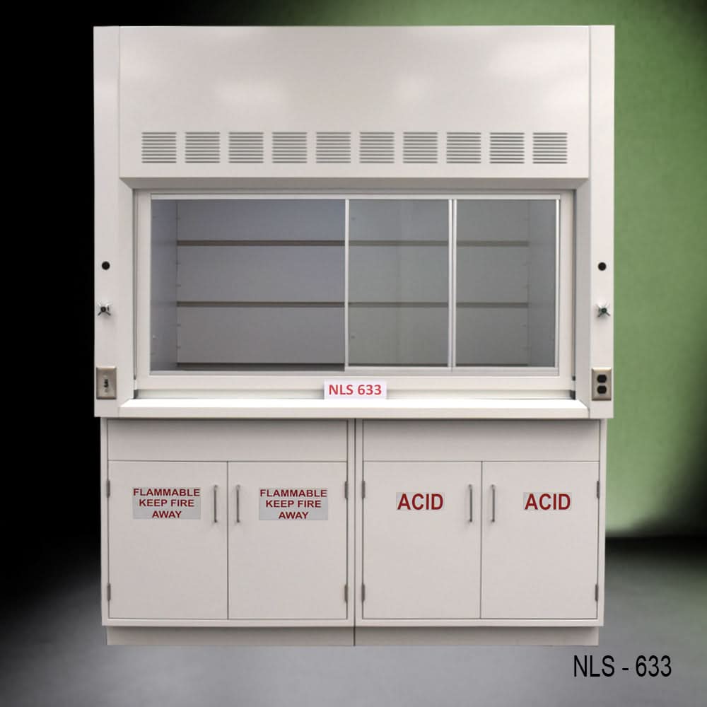 6′ x 4′ Fisher American Fume Hood w/ Flammable & ACID Storage