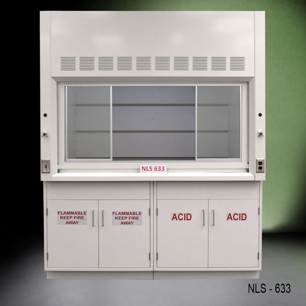 6′ x 4′ Fisher American Fume Hood w/ Flammable & ACID Storage