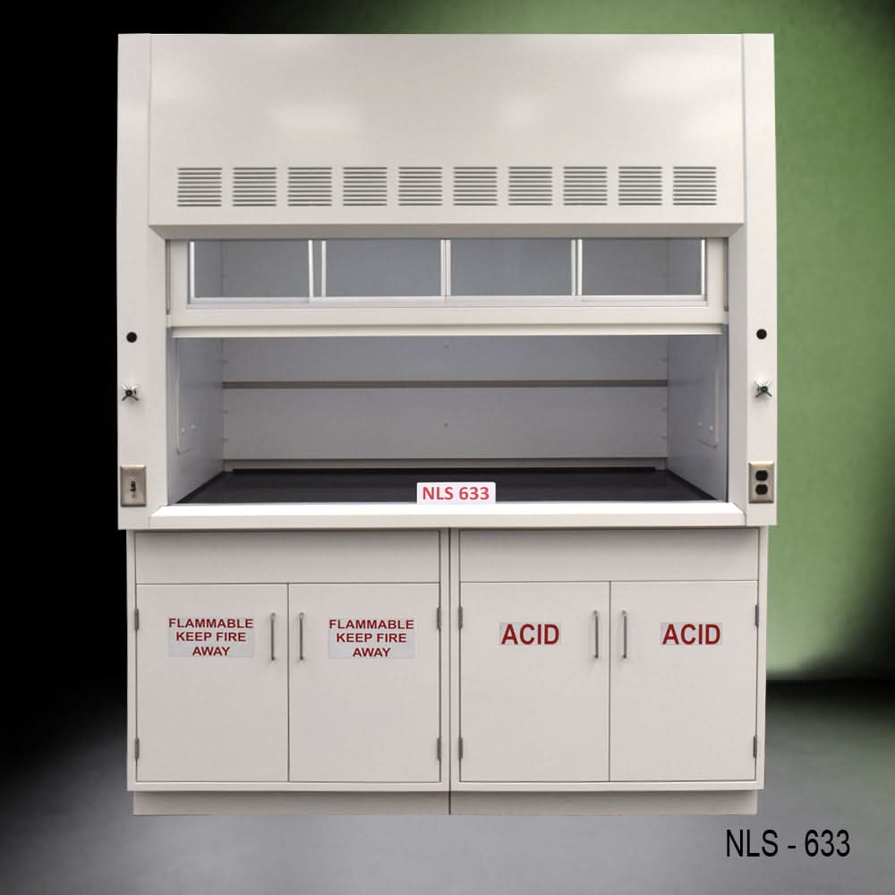 6′ x 4′ Fisher American Fume Hood w/ Flammable & ACID Storage