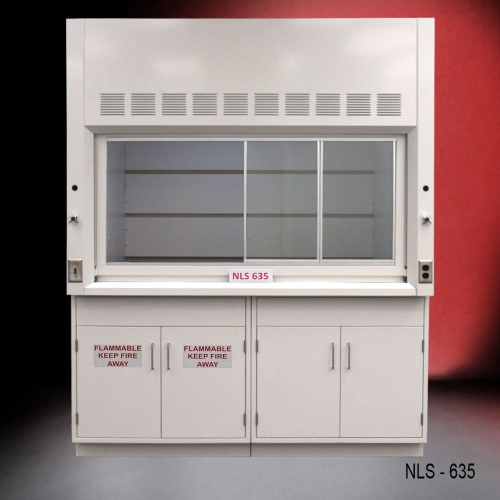 6′ x 4′ Fisher American Fume Hood w/ Flammable & General Cabinet