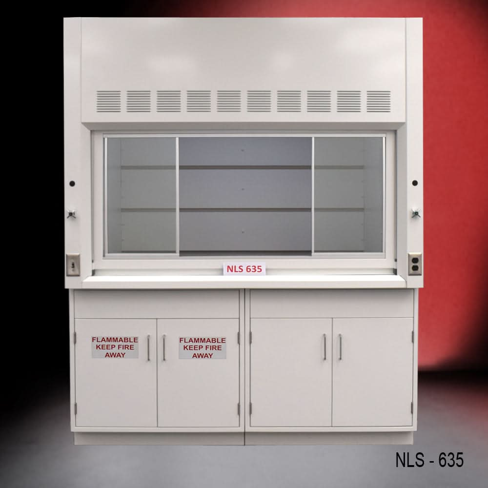 6′ x 4′ Fisher American Fume Hood w/ Flammable & General Cabinet