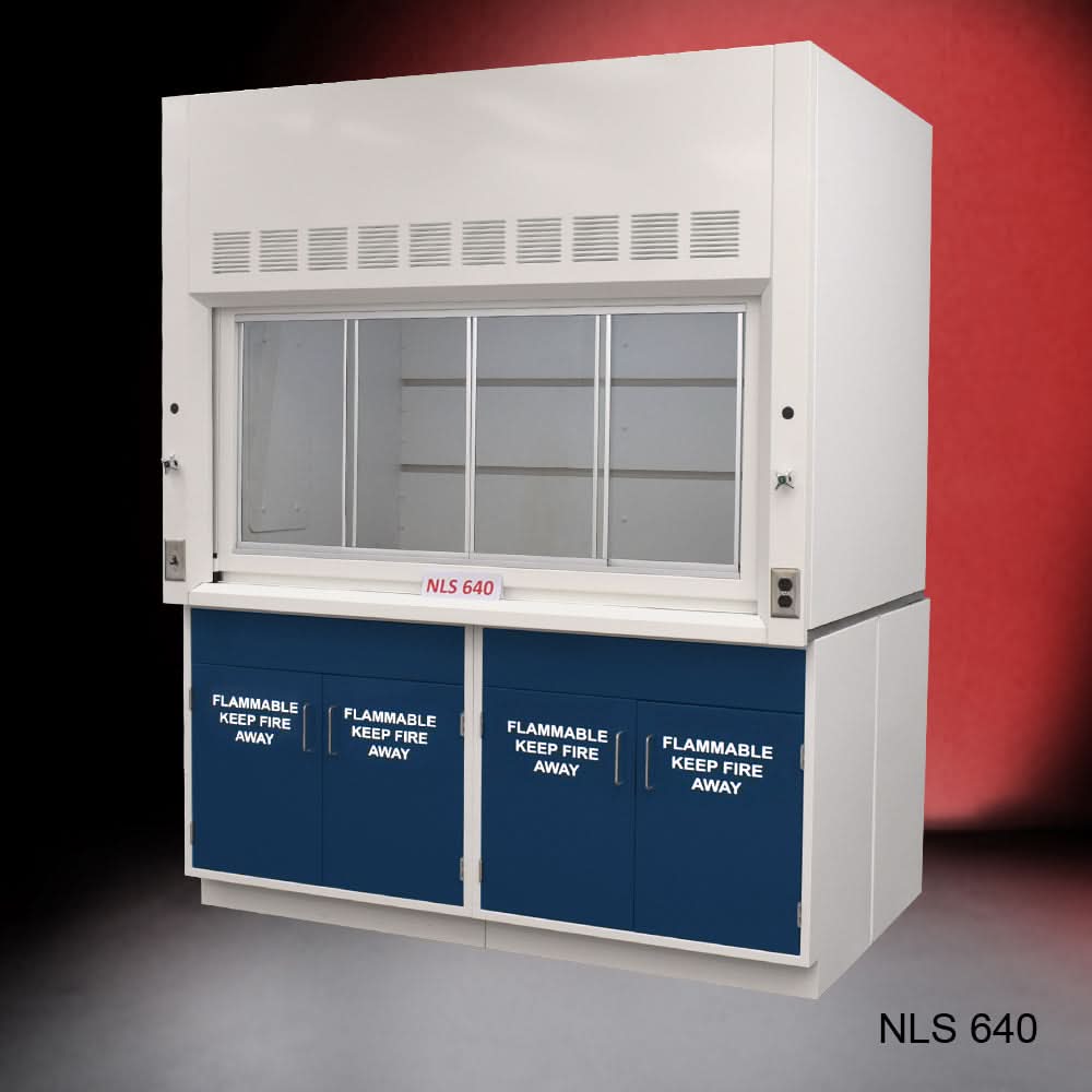 6′ x 4′ Fisher American Fume Hood w/ Blue Flammable Storage