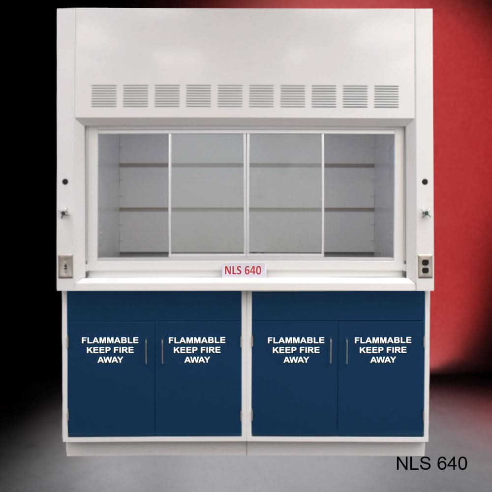 6′ x 4′ Fisher American Fume Hood w/ Blue Flammable Storage