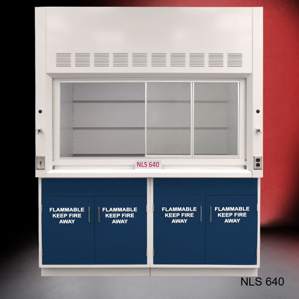 6′ x 4′ Fisher American Fume Hood w/ Blue Flammable Storage