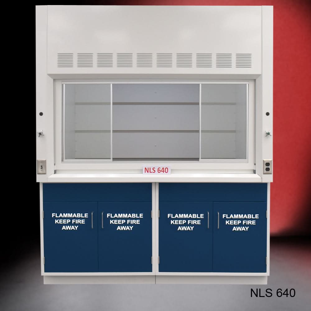 6′ x 4′ Fisher American Fume Hood w/ Blue Flammable Storage