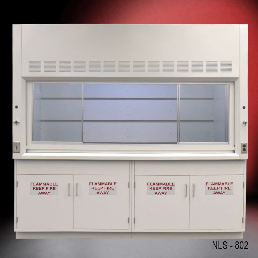 8′ Fisher American Fume Hood w/ Flammable Cabinets