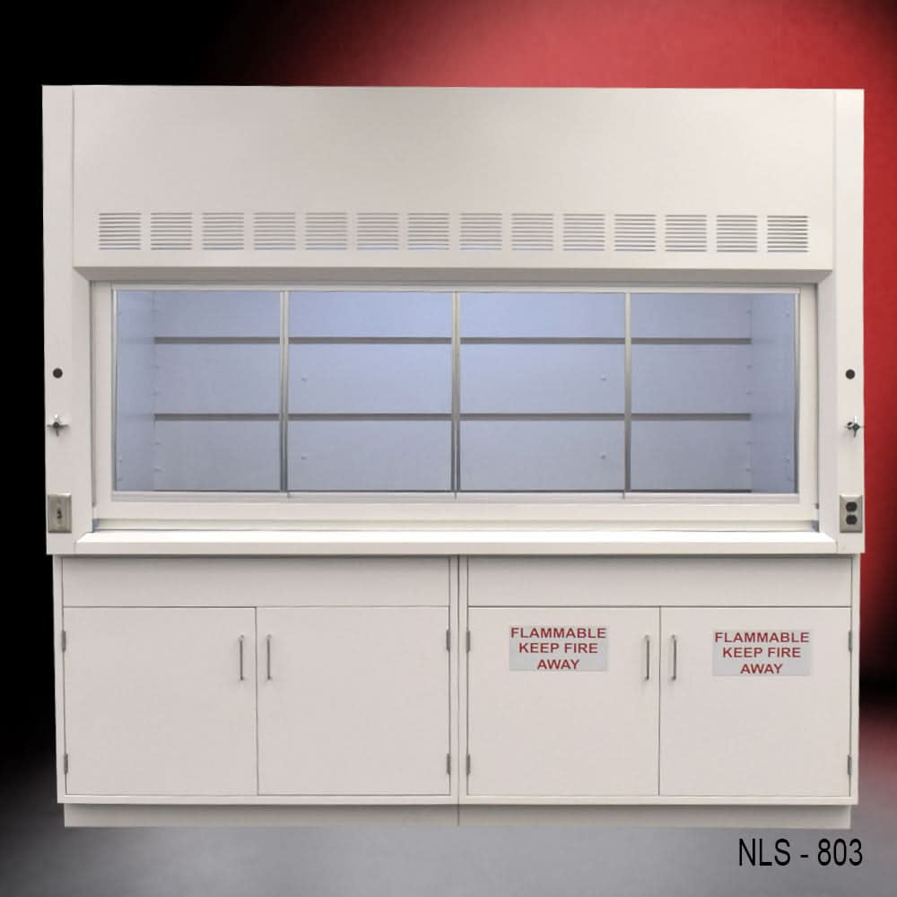 8′ Fisher American Fume Hood w/ Flammable & General Storage