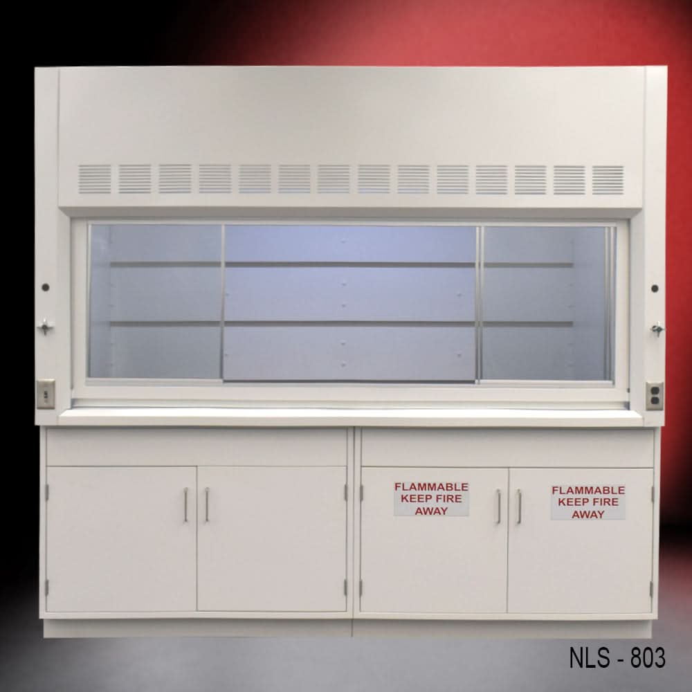 8′ Fisher American Fume Hood w/ Flammable & General Storage