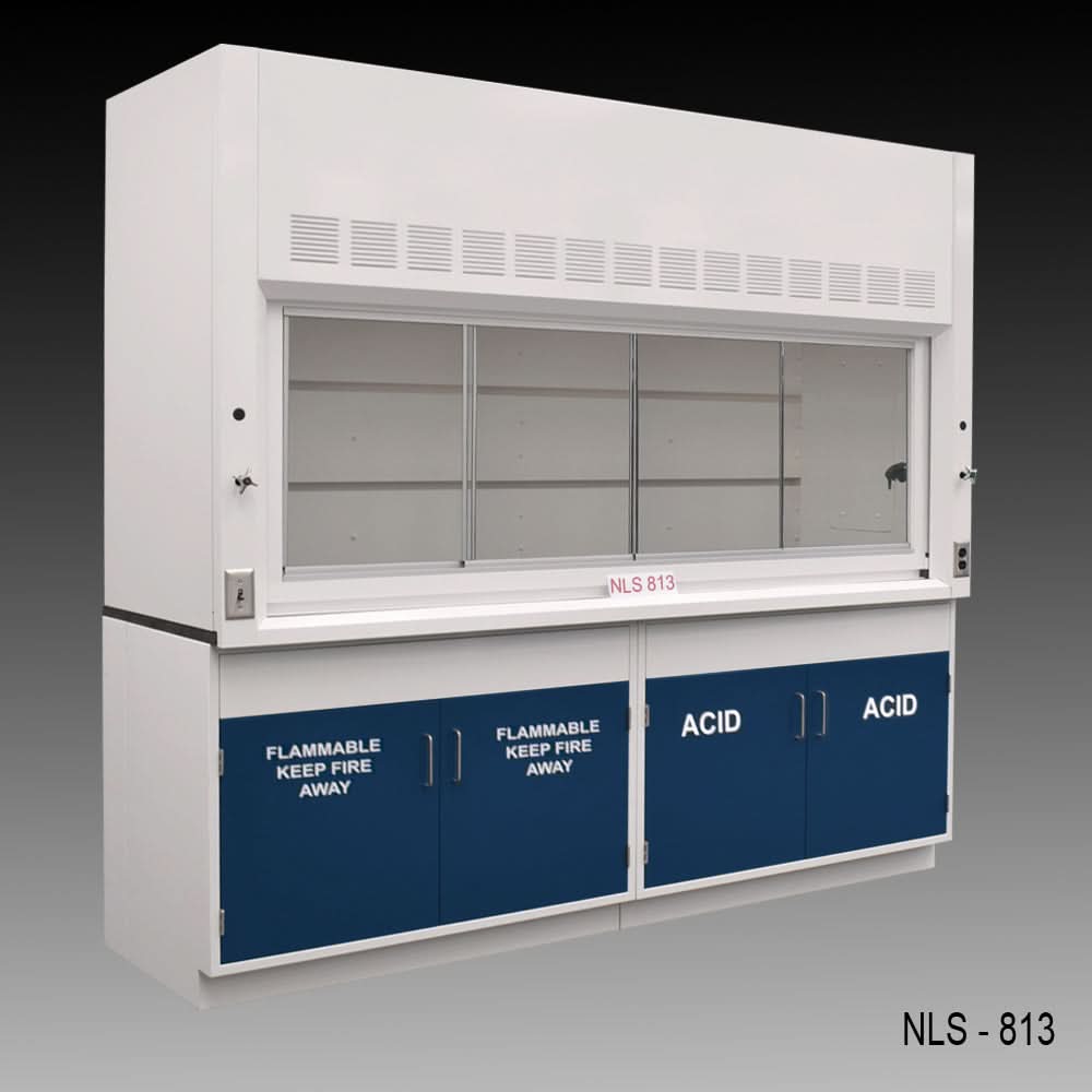 8′ Fisher American Fume Hood w/ ACID & Flammable Storage
