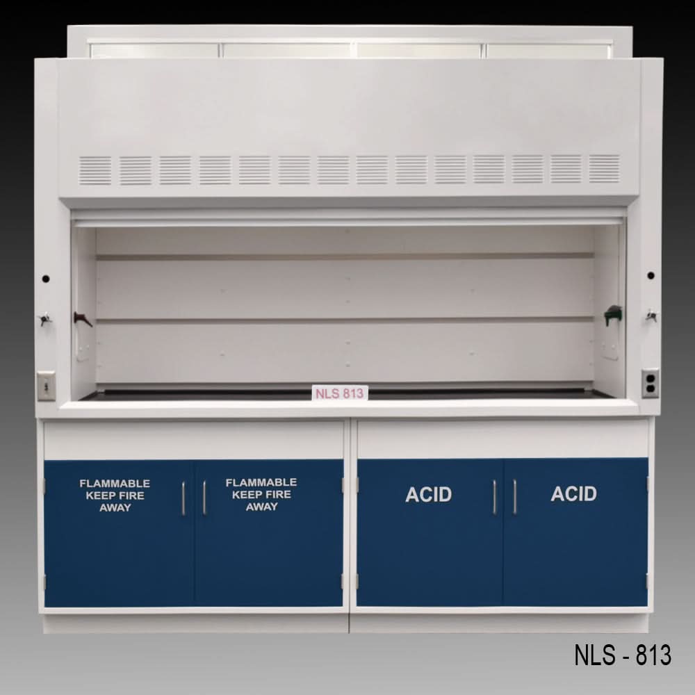 8′ Fisher American Fume Hood w/ ACID & Flammable Storage
