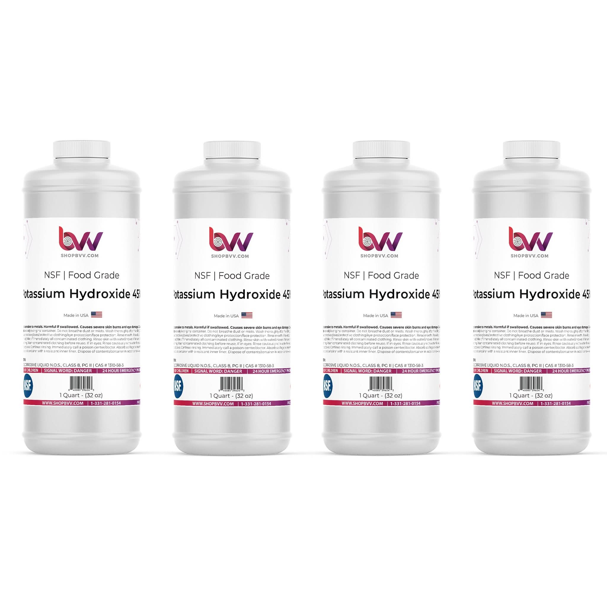 Liquid Potassium Hydroxide 45% - NSF Food Grade (KOH)