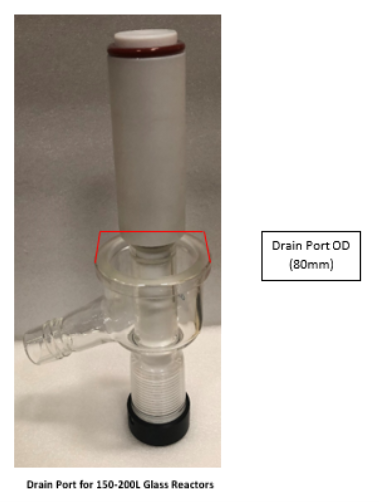 1" Drain Port with PTFE On/Off Valve for Ai Glass Reactors
