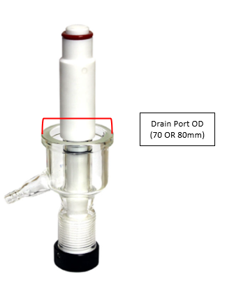 3/8" Drain Port with PTFE On/Off Valve for Ai Glass Reactors