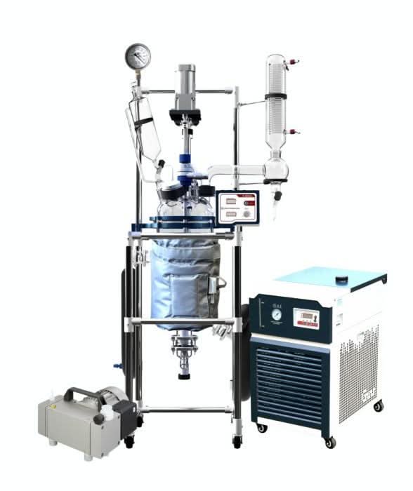Ai 10L Single or Dual Jacketed Glass Reactor w/ Chiller & Pump