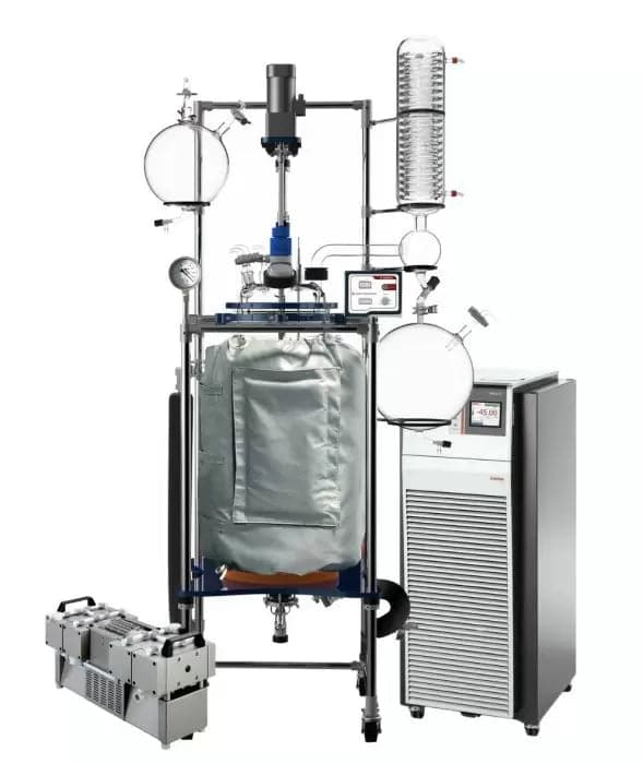 Across International Ai R Series 100L Single Jacketed Glass Reactor package w/ Chiller & Pump