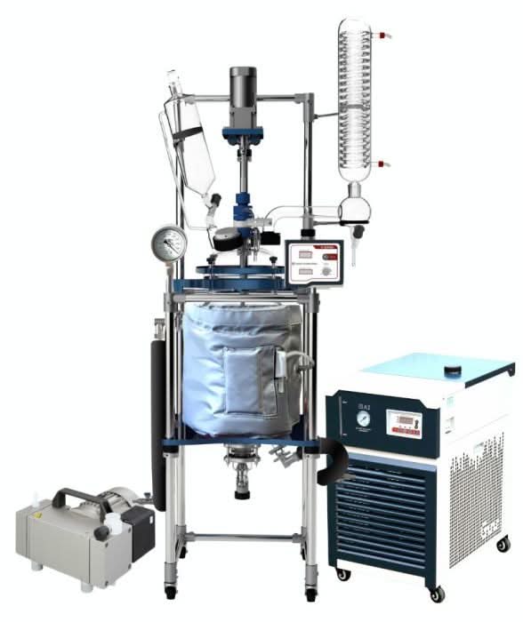 Ai 20L Single or Dual Jacketed Glass Reactor w/ Chiller & Welch Pump