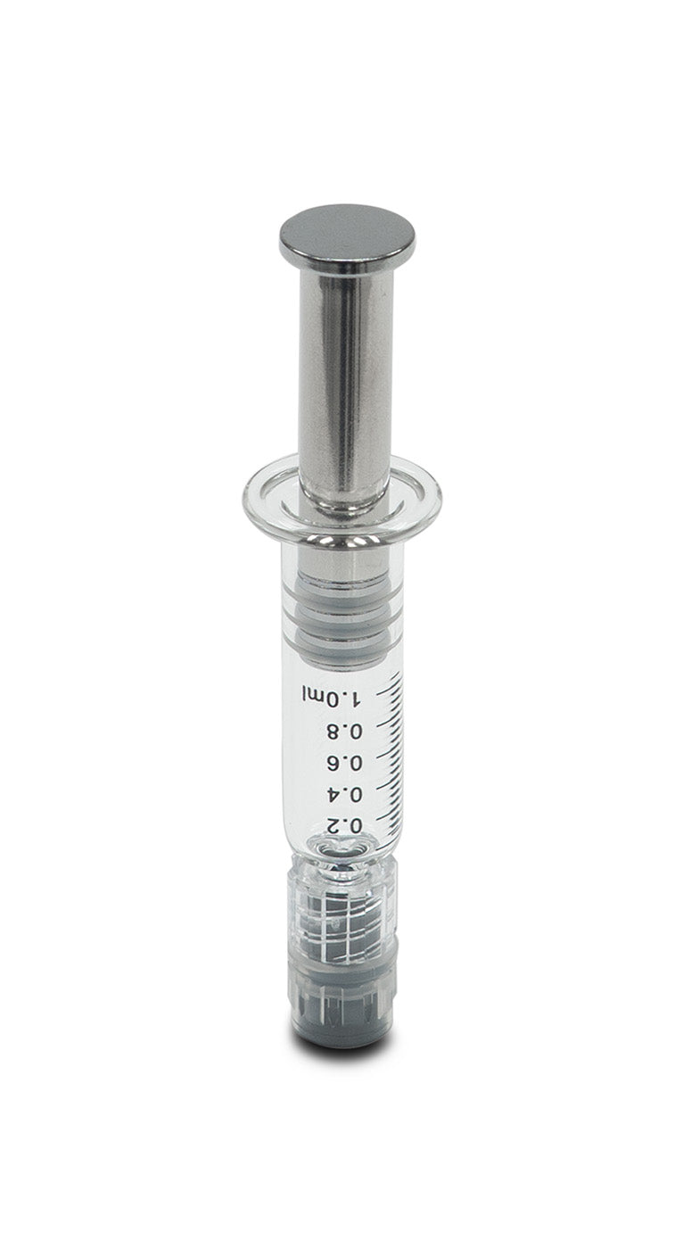 Glass Syringe-Luer Lock Metal Plunger And Borosilicate Glass