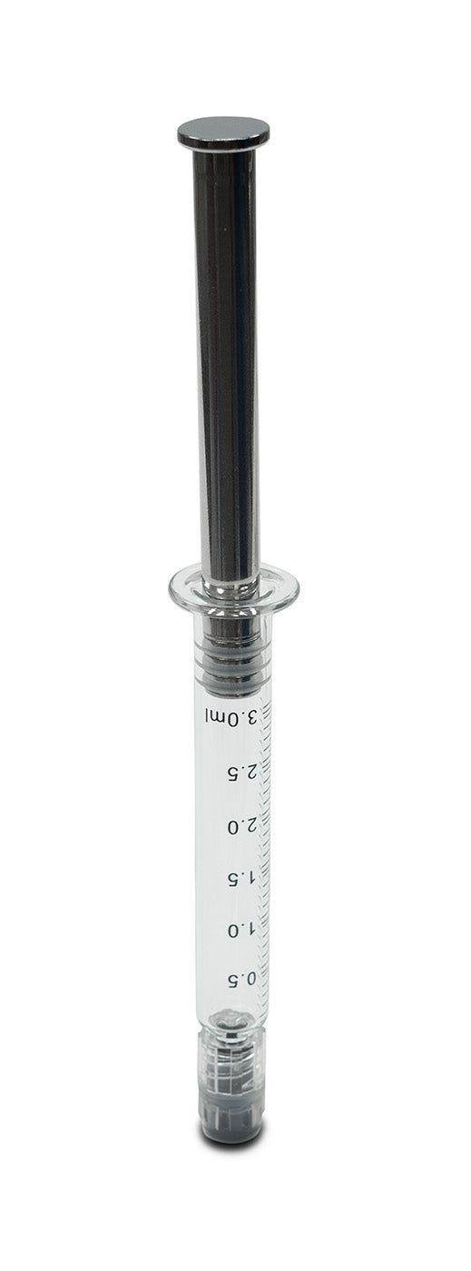 Glass Syringe-Luer Lock Metal Plunger And Borosilicate Glass