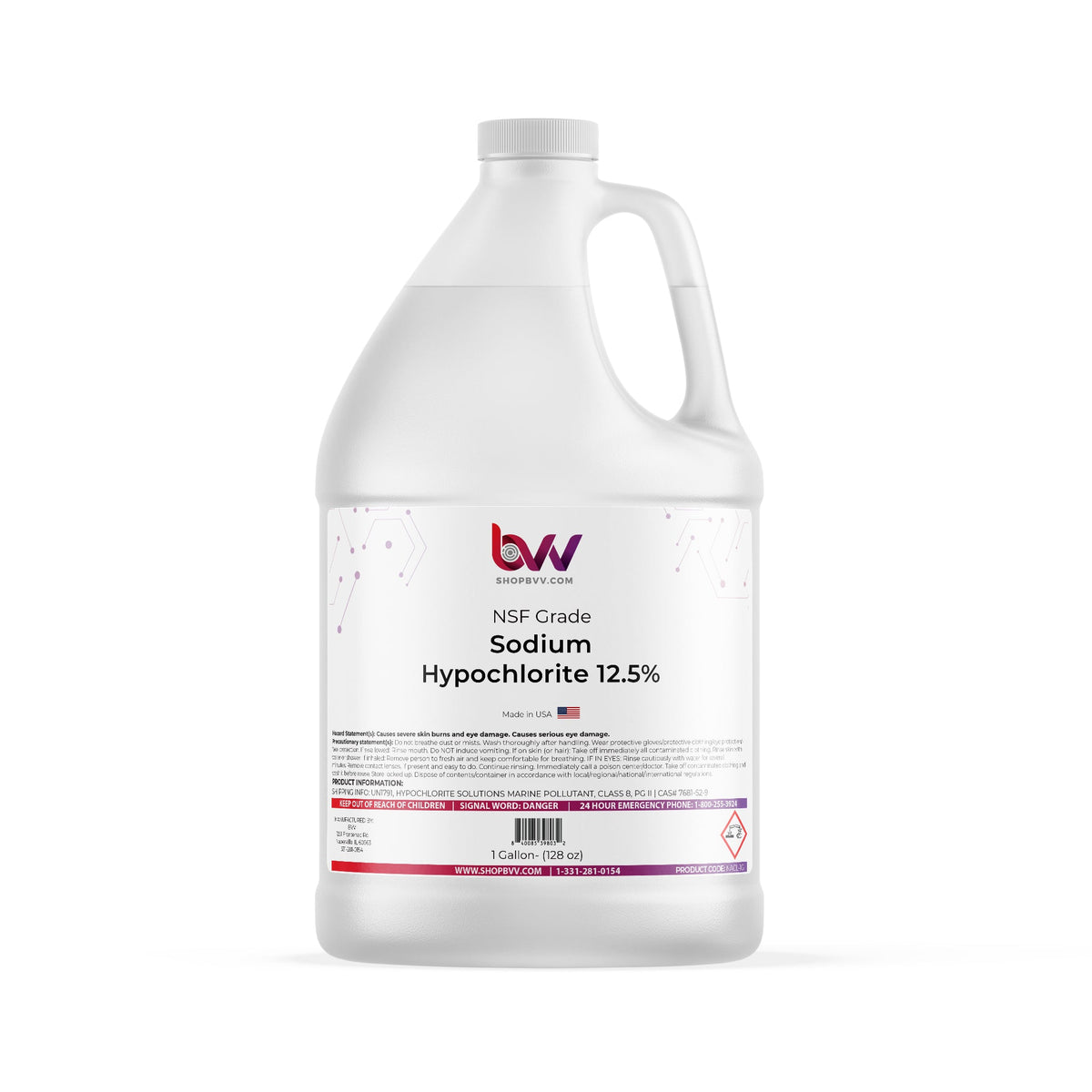 Sodium Hypochlorite 12.5% - NSF Grade