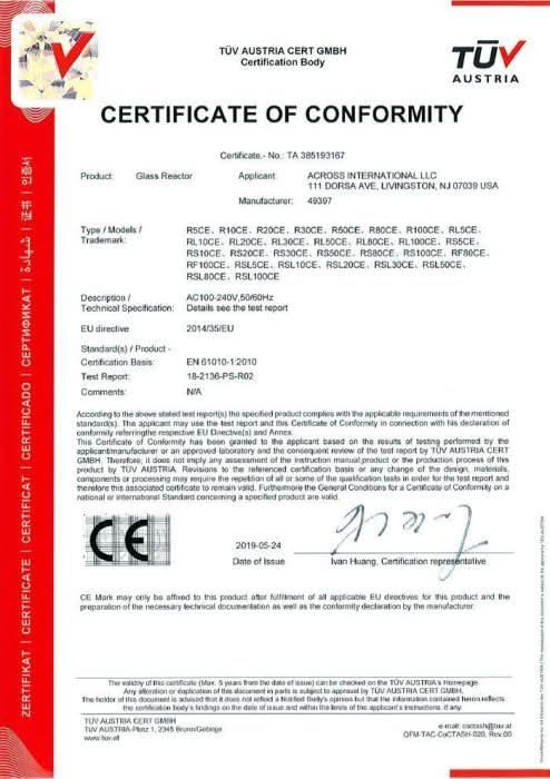Glass Reactor Ai 150L Single Jacketed Filter