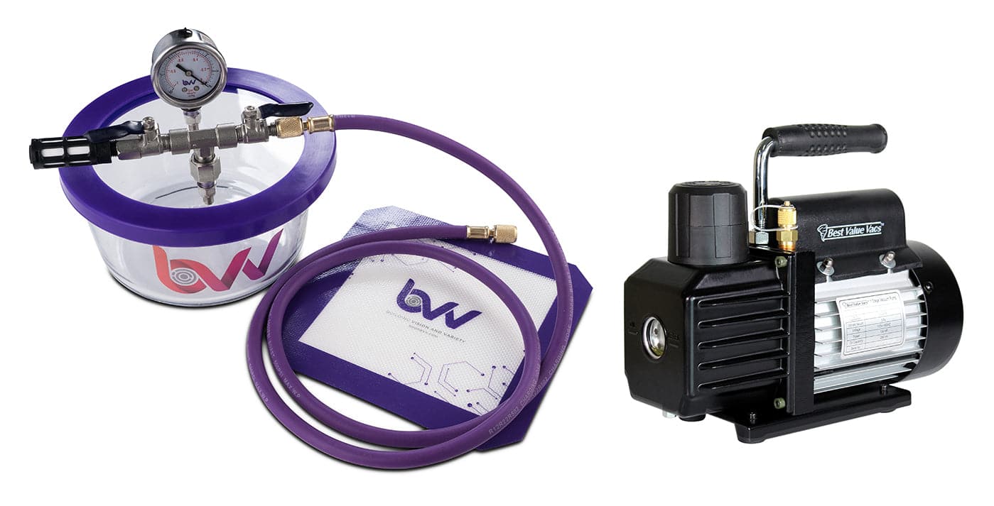 Chamber and Pump Kits 3CFM Single Stage Pump BVV 1.75 Pyrex Vacuum Chamber and Vacuum Pump Kit