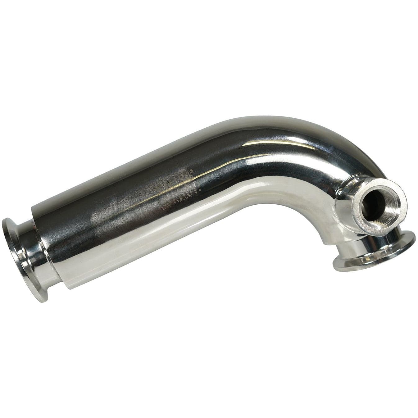 Fully Jacketed Parts BVV 1.5" Fully Jacketed Tri-Clamp x 8" 90 Degree Bend