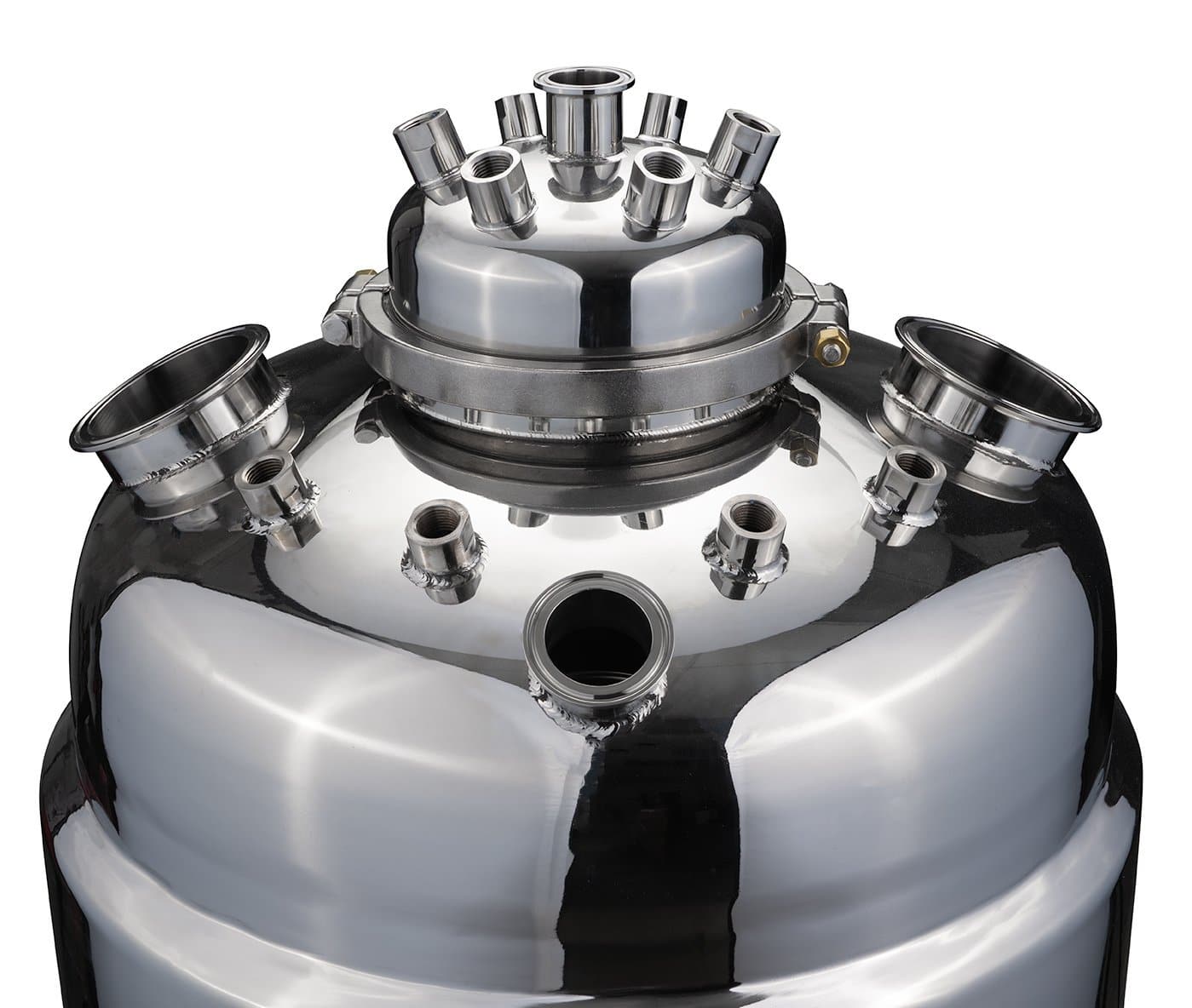 Fully Jacketed Parts BVV 150 Liter Collection Vessel with Internal Coil, Coned Bottom, and Baffle in Jacket