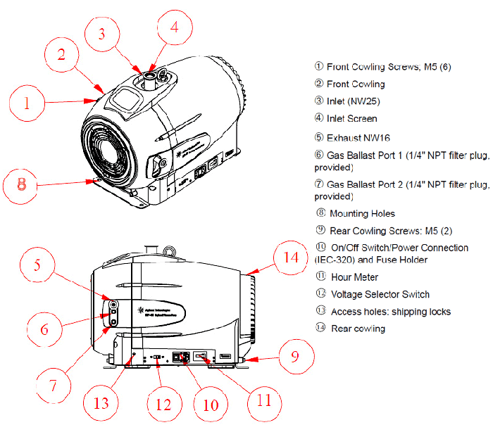 Agilent IDP-15 dry scroll vacuum pump with inlet isolation valve