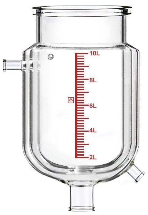 Dual-Jacketed 10L Reactor Vessel for Ai R10 Glass Reactors