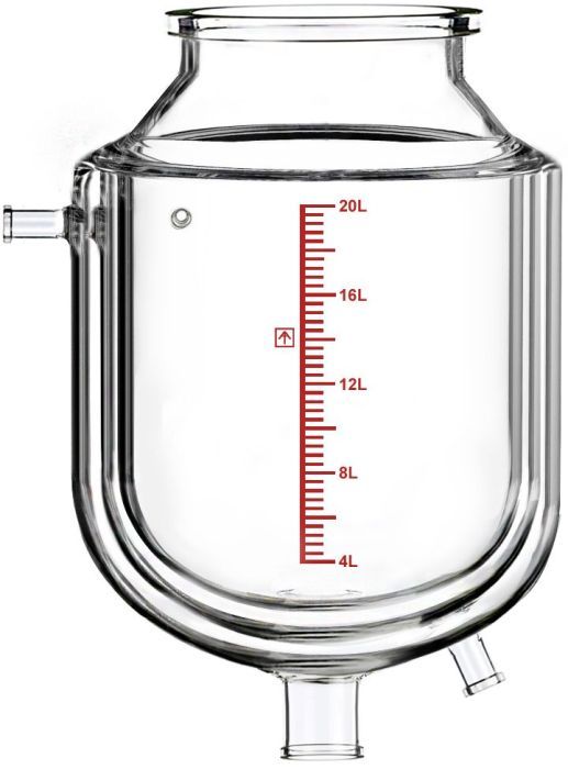 Dual-Jacketed 20L Reactor Vessel for Ai R20 Glass Reactors