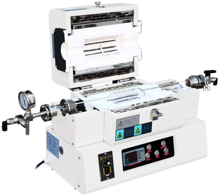 1200C 1-Zone 25mm OD Compact Rotary Top-Open Tube Furnace