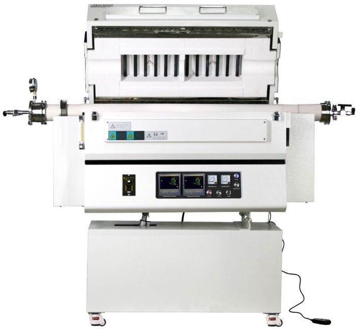 1500C 80mm OD 1-3 Zone Rotary & Tilting Top-Open Tube Furnace