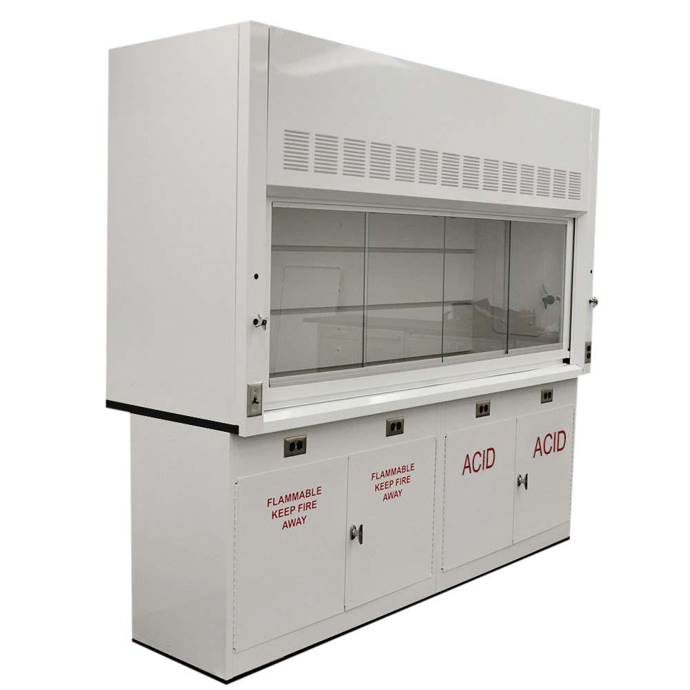 Fisher American 8′  Fume Hood w/ Acid Storage Cabinets