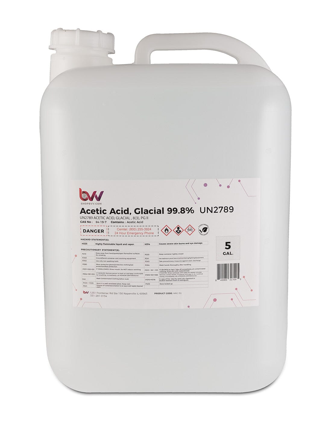 Glacial Acetic Acid 99.8% Food Grade