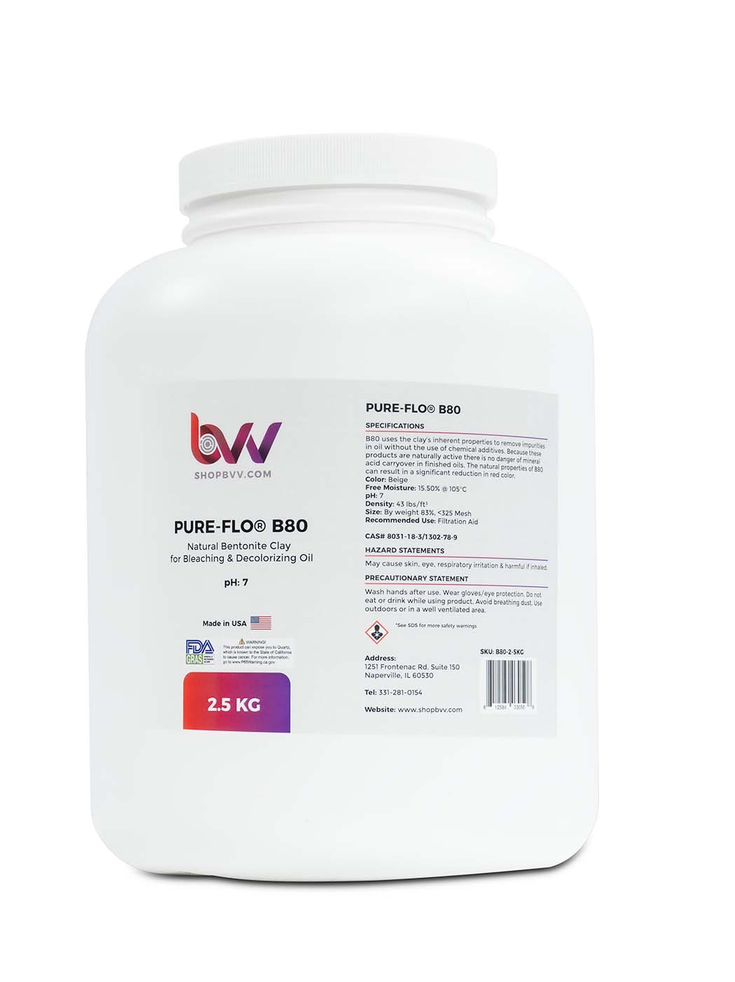 BVV Pure-Flo® B80 Natural Bentonite for Bleaching & Decolorizing Edible Oils *FDA-GRAS