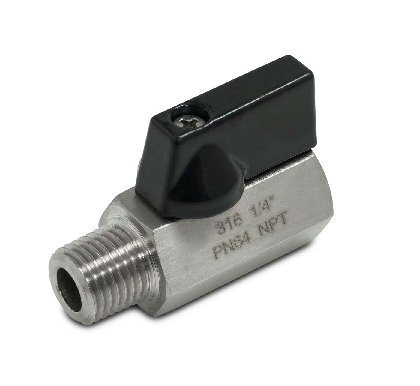 ANIX 1/4" MNPT x 1/4" FNPT Miniature Ball Valve