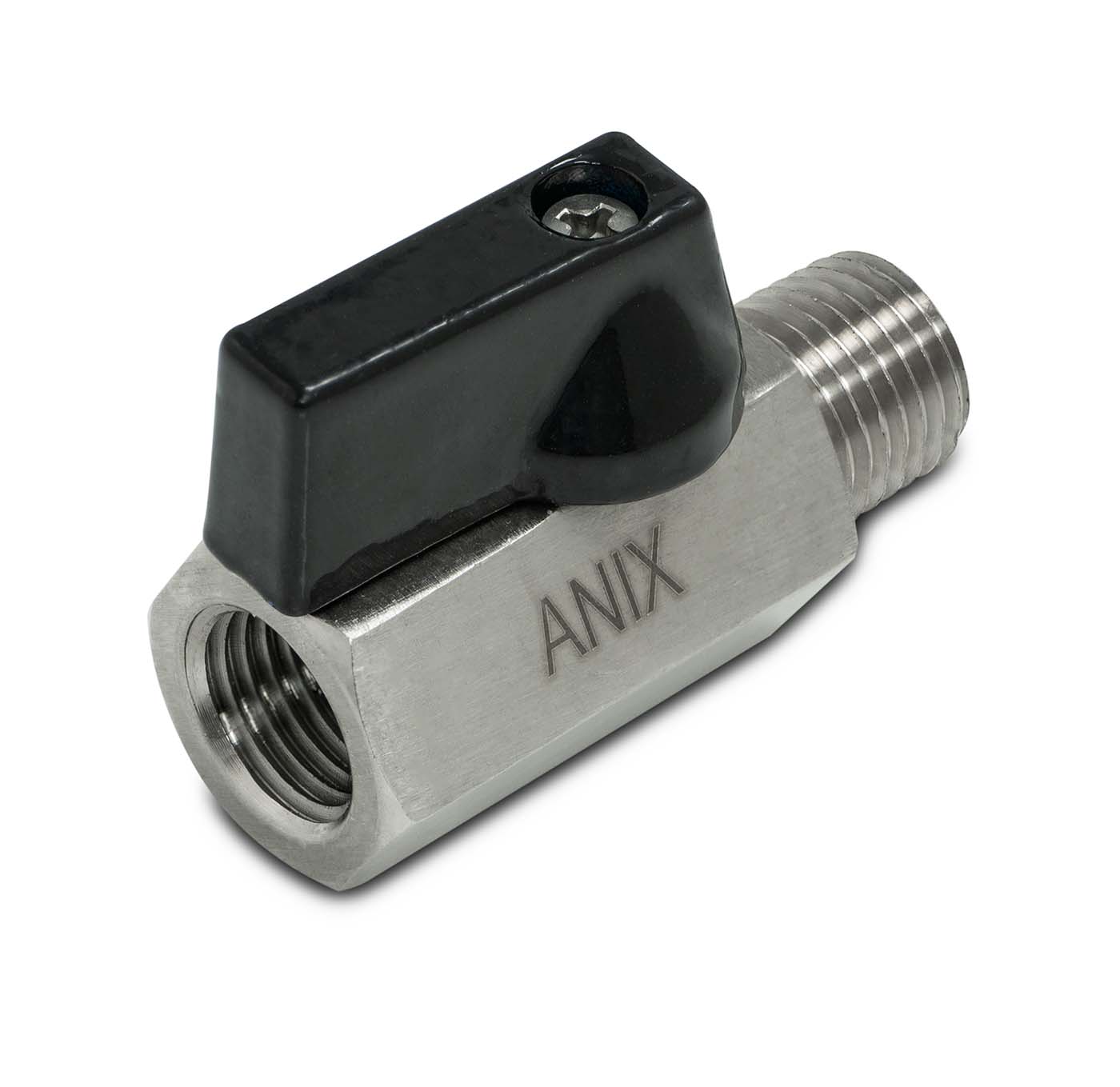 ANIX 1/4" MNPT x 1/4" FNPT Miniature Ball Valve