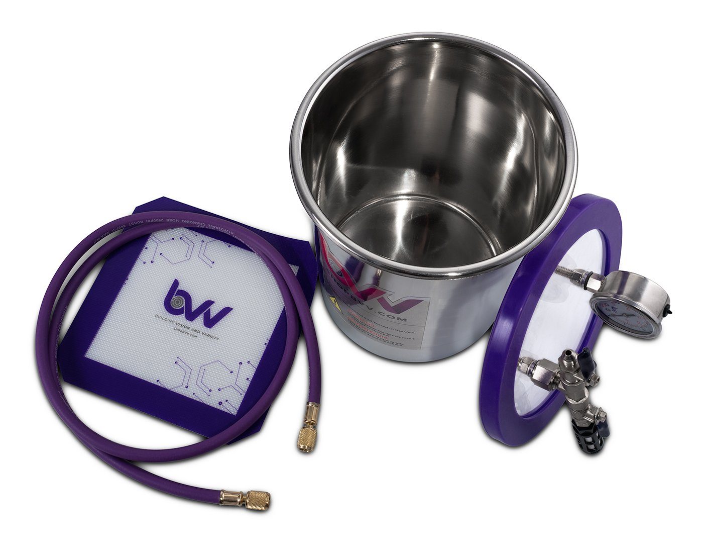 1.5 Gallon TALL Stainless Steel Vacuum Chamber and Vacuum Pump Kit
