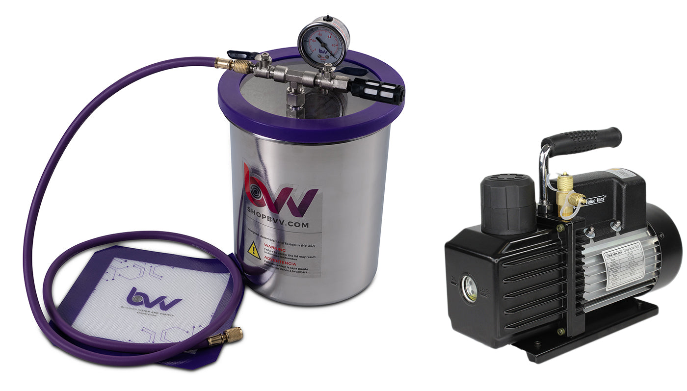 1.5 Gallon TALL Stainless Steel Vacuum Chamber and Vacuum Pump Kit