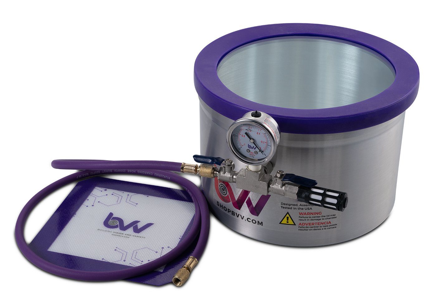 BVV Best Value Vacs 2 Gallon Aluminum Side Mount Vacuum Chamber